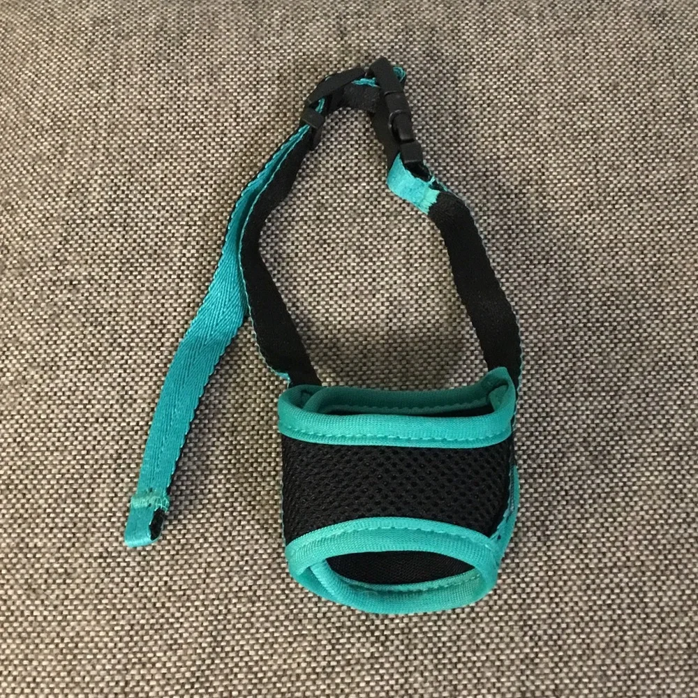 Wonday Teal & Black  Dog Muzzle - Breathable Lightweight Protection, NIB.